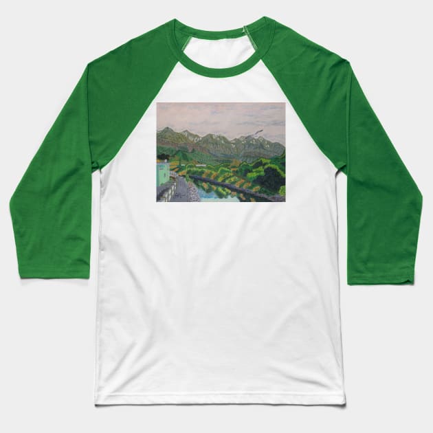 Mountains in Kaikoura, New Zealand Baseball T-Shirt by Anton Liachovic